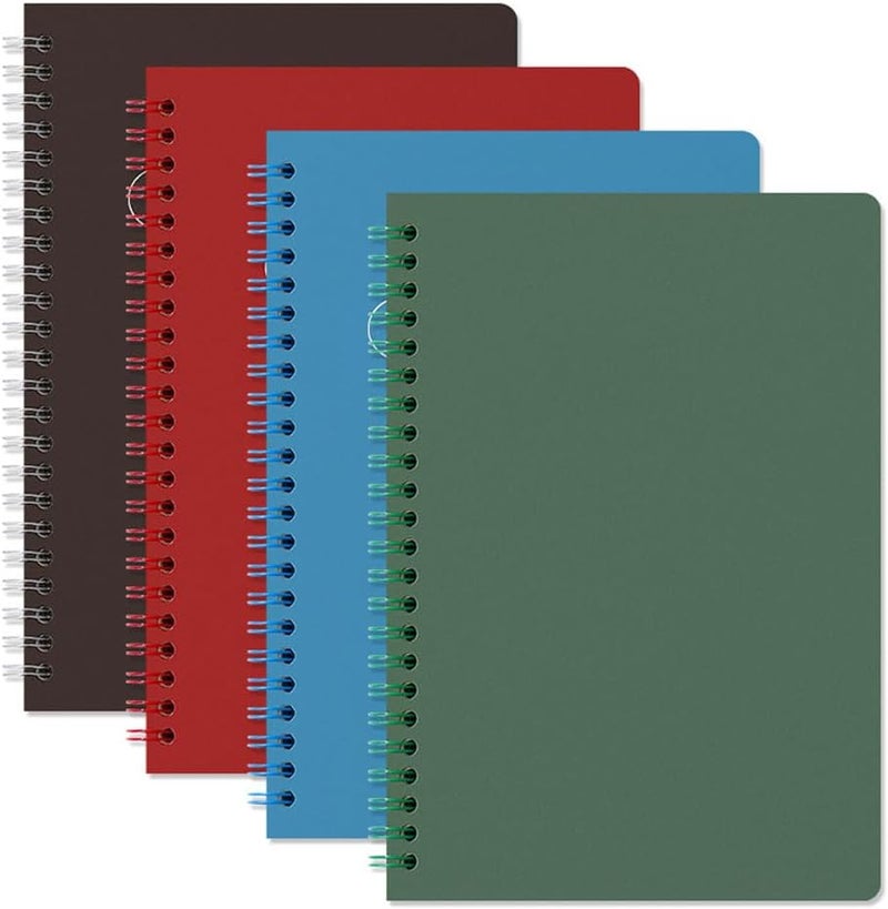 Excefore 4 Pack A5 Spiral Notebooks, College Ruled with 80 Thicken Sheets, Twin-Wire Binding & Durable Covers, 8.3x5.7in Portable Lined Journals for Office, Study & Note-Taking, Draft Paper - Image 1