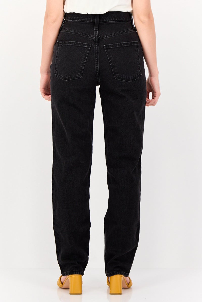 Universal Thread جينز دنيم نسائي مستقيم قابل للتمدد، أسود - Image 3