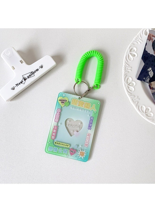 NIBEMINENT 1 - Piece Star Chasing Weekly Pictorial Kpop Photo Card Holder Pendant Key Chain ID Badge Holder ID Card Holder Photo Card Protector for School ID Office ID Access Card for Women Girls - Image 1