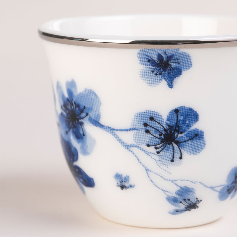 La Mesa blue porcelain and glass tea and coffee cups set 21 pcs - Image 4