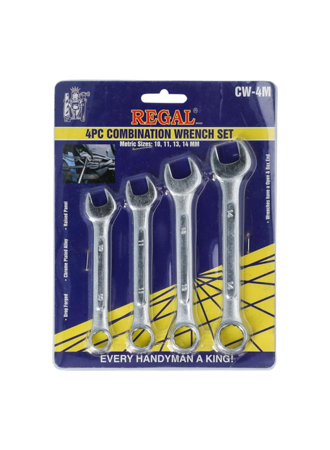 Regal Tools 4-Piece Drop Forged Chrome Plated Alloy Combination Wrench Set Silver CW-4M  - Image 1