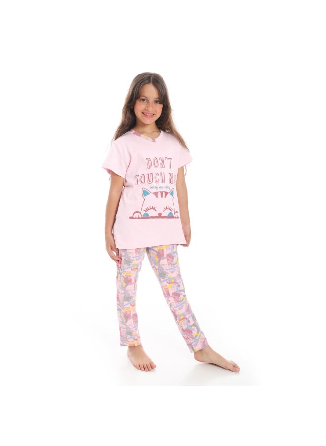 Caesar Girls' pajamas with front prints  - Image 3