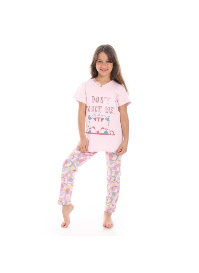 Caesar Girls' pajamas with front prints  - Image 1