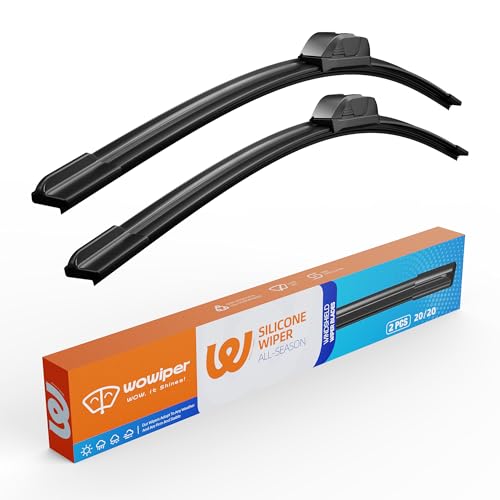 WOWIPER 20 inch Silicone Wiper Blades Replacement for Ford F150 F250 F350 F450 F550 2008-1999 Expedition 2007-99 Explorer 10-05 Silicone Windshield Wiper Blades With 20 Wiper Blades 2 Pack (Set of 2) - Image 1