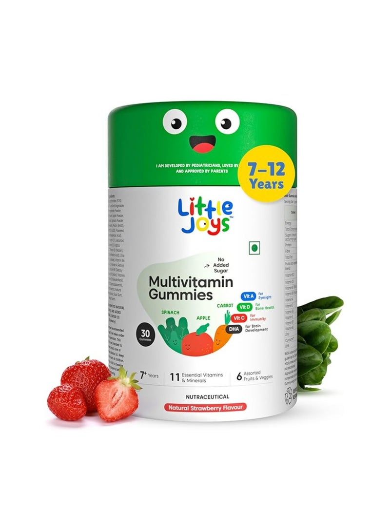 Little Joys حلوى جيلاتينية متعددة الفيتامينات بنكهة الفراولة للأطفال من سن 7 سنوات فما فوق، 30 قطعة - Image 1