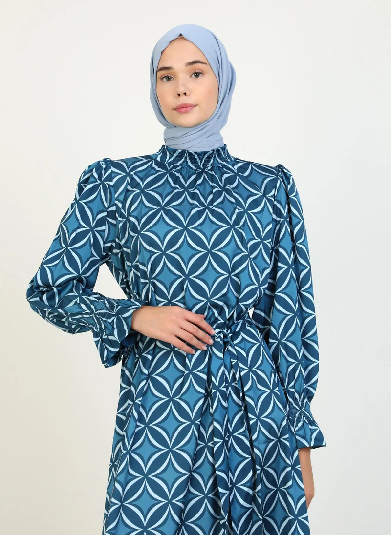 Refka by modanisa Blue - Modest Dress - Refka