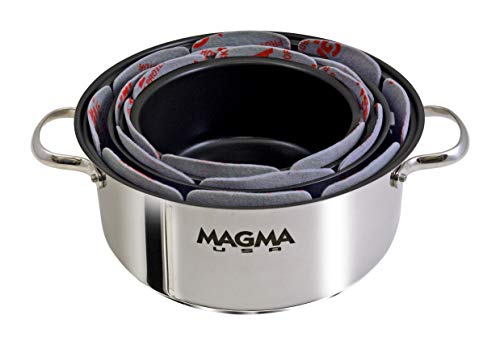 Magma A10-368 No-Skid Cookware Pot Protectors (Set of 3) – Rubberized Felt Separators to Prevent Scratches & Chipping in Nested Pots and Pans – Multi-Use Trivets for Marine, RV & Home Kitchens - Image 2