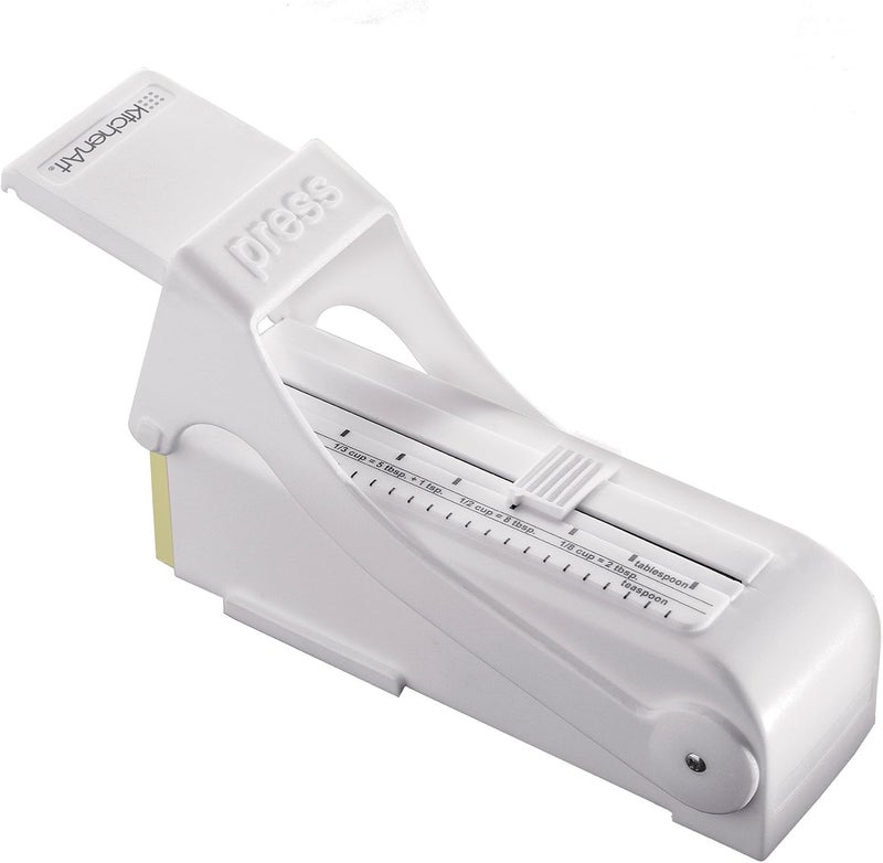 kitchen art Buttermate Butter Cutter Slicer, Measuring Dispenser and Keeper, White - Image 1