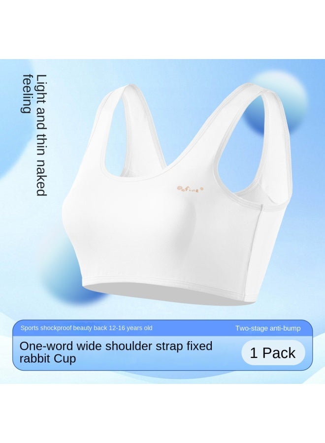 Top melon Back-shoulder Strap Type A 95% Cotton】children's Underwear Stage 2, 12-16 Years Old, Sports Anti-shock Bra - Image 5