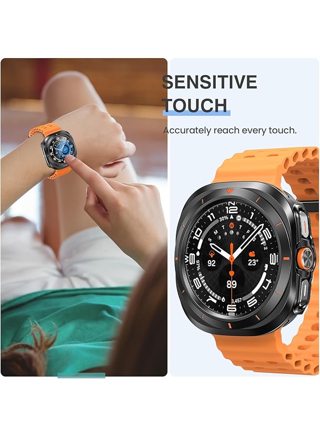 erorex 2Pack For Samsung Galaxy Watch 7 Ultra 2024 Screen Protector Case 47Mm Accessories Protective Face Cover For 47 Mm Hard Bumper Built In Tempered Glass Film For Women Men  - Image 5
