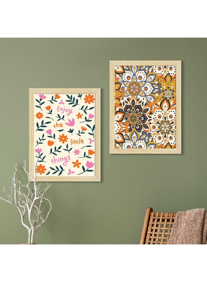 ArtX Paper Floral Big Wall Art Frame Painting, Multicolor, Contemporary, 2 sets of 10 X 10 inches & 2 sets of 13 x 10 inches, 23 X 20 inches Combined, Set of 4 - Image 4