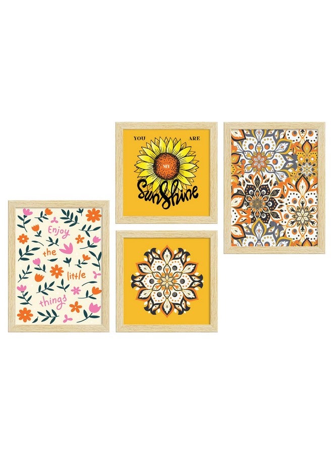 ArtX Paper Floral Big Wall Art Frame Painting, Multicolor, Contemporary, 2 sets of 10 X 10 inches & 2 sets of 13 x 10 inches, 23 X 20 inches Combined, Set of 4 - Image 2