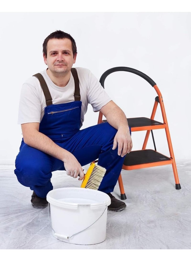 2-Step Red Hail Ladder – Extendable, Iron Material, 37cm Maximum Height, 1.5kg Load Capacity - Image 1