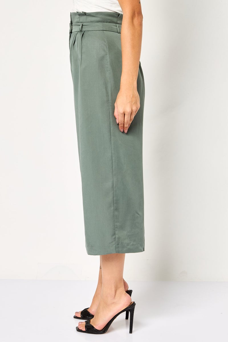 VERO MODA سروال واسع عادي للنساء، أخضر - Image 4