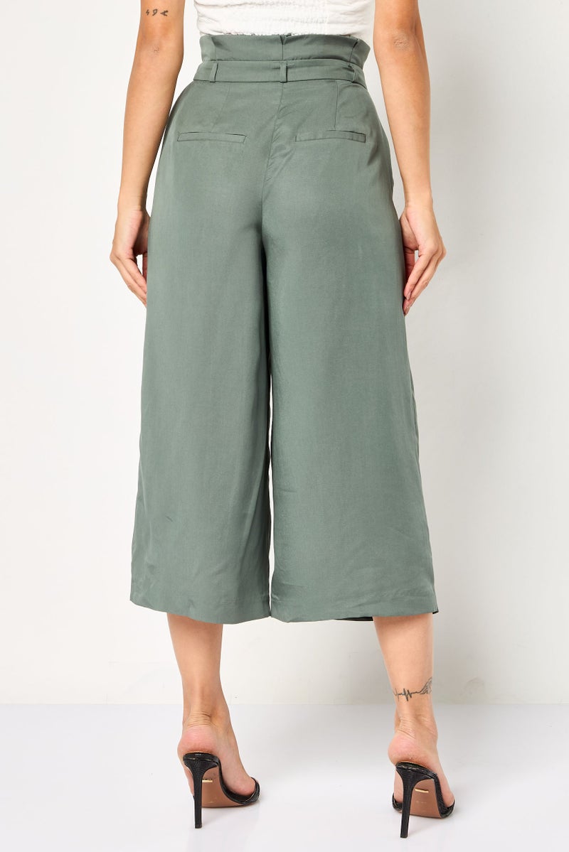 VERO MODA سروال واسع عادي للنساء، أخضر - Image 2