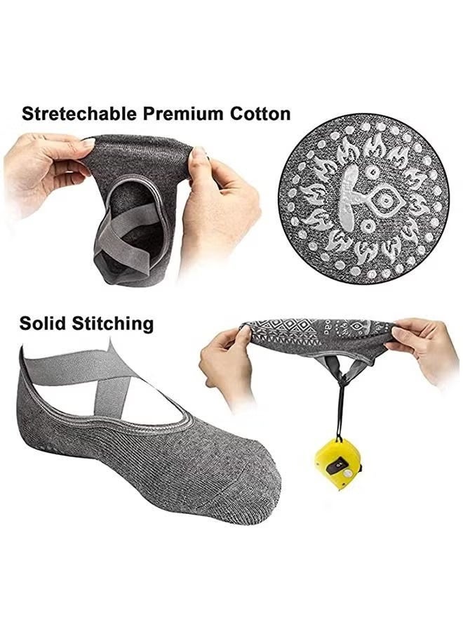 Umiwin 1 Pairs Yoga Pilates Socks Yoga Socks Anti-Skid Breathable Fitness Yoga Pilate Socks Non-Slip Cotton Socks Workout Socks - Image 3