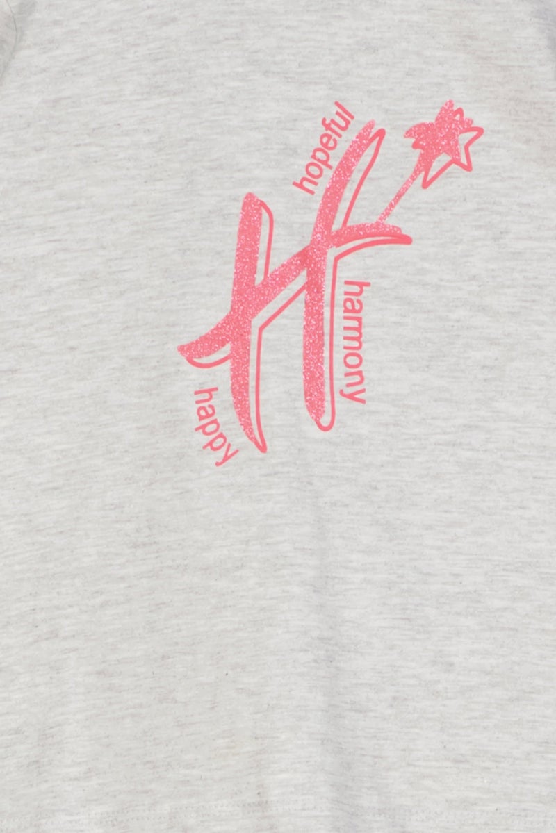 Hamleys Toddlers Girl Crew Neck Long Sleeve Graphic Print Top, Grey - Image 3