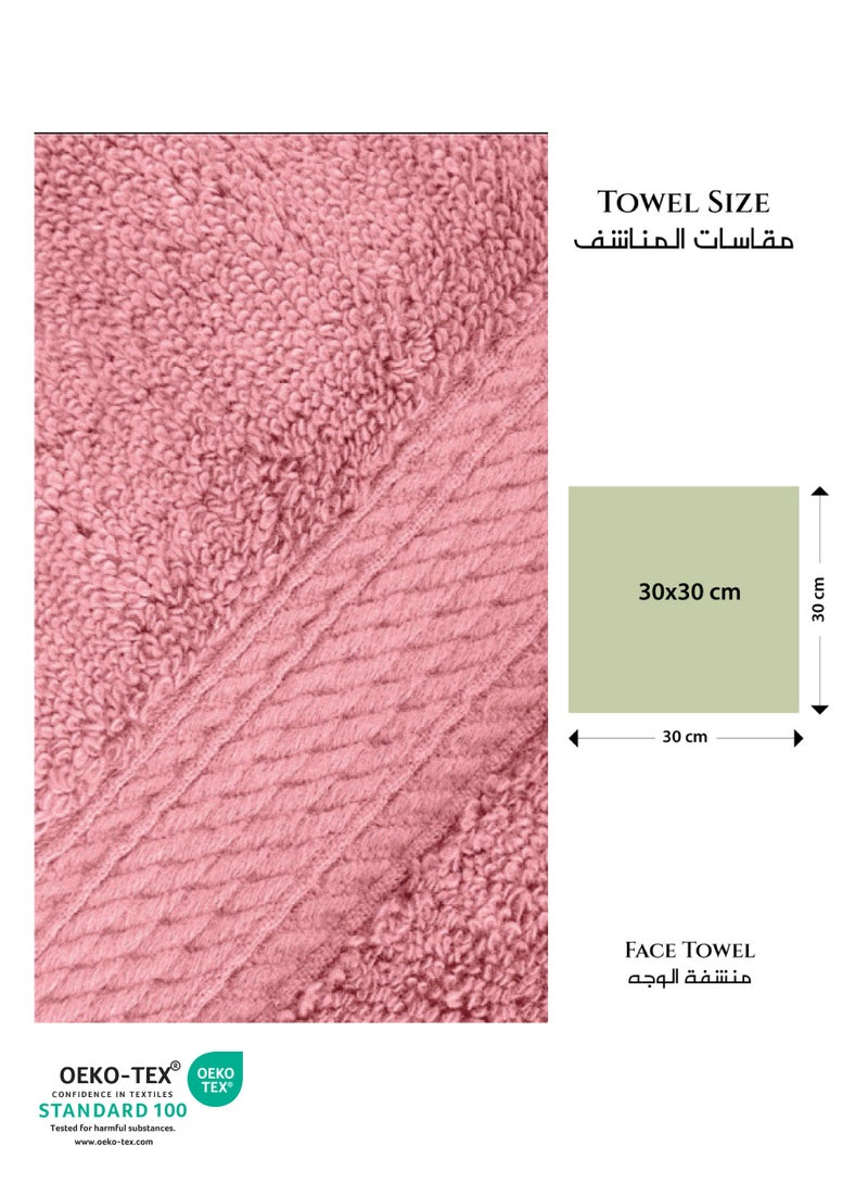 Cotton Home Premium Cotton Towel 30x30cm Face Towel 600 GSM Quick Dry Highly Absorbent Thick Bathroom SoftTowels for Bath And Spa Lightweight, Quick Dry and Durable Dusty Pink - Image 3