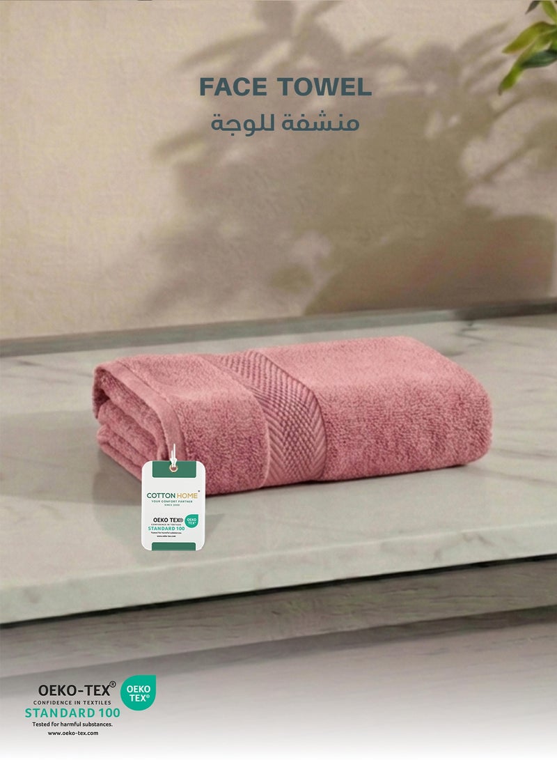 Cotton Home Premium Cotton Towel 30x30cm Face Towel 600 GSM Quick Dry Highly Absorbent Thick Bathroom SoftTowels for Bath And Spa Lightweight, Quick Dry and Durable Dusty Pink - Image 1