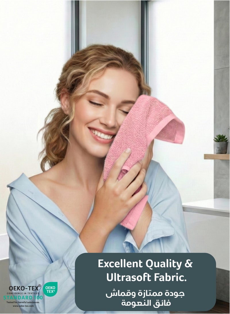 Cotton Home Premium Cotton Towel 30x30cm Face Towel 600 GSM Quick Dry Highly Absorbent Thick Bathroom SoftTowels for Bath And Spa Lightweight, Quick Dry and Durable Dusty Pink - Image 4