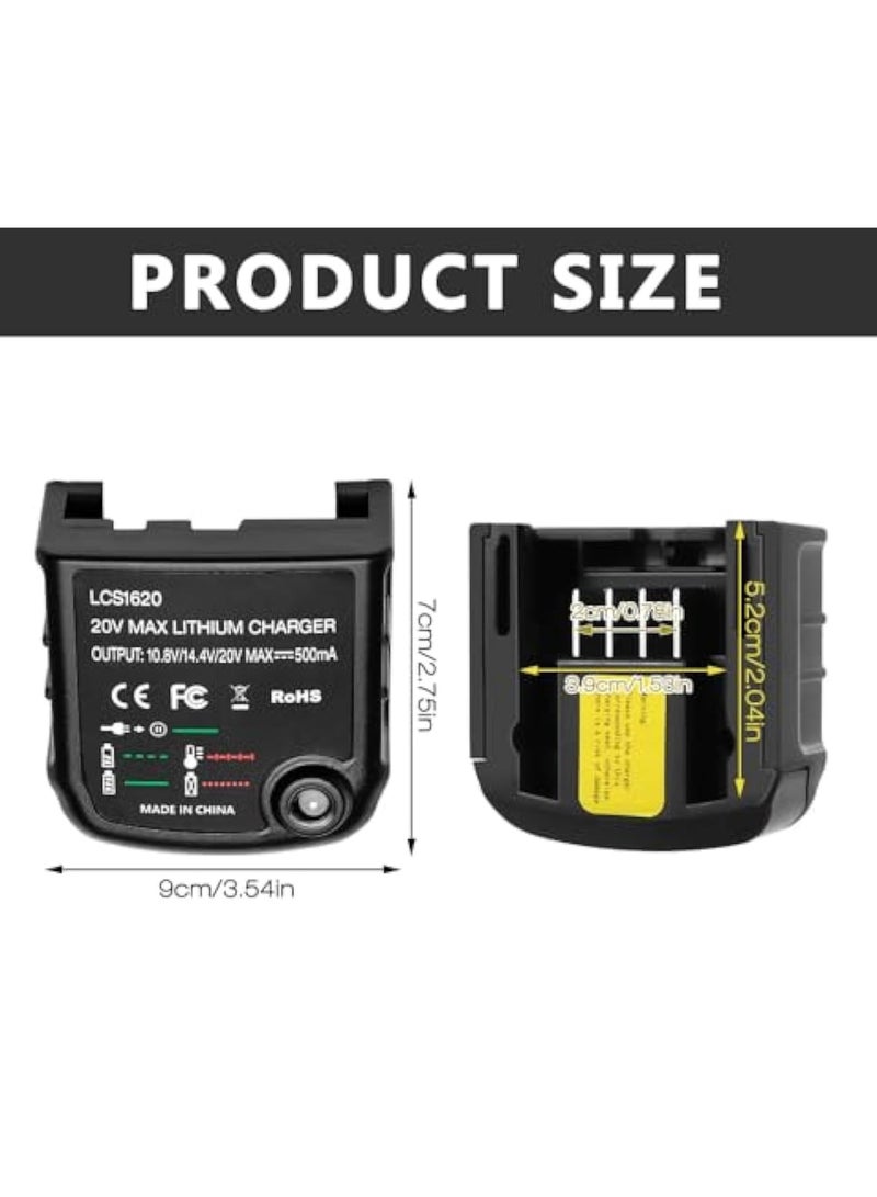 Zikra شاحن بطارية ليثيوم أيون لعلامة بلاك آند ديكر، شاحن سريع، 18 فولت بطارية ليثيوم أيون LBXR20 LBXR20-OPE LB20 LBX20 LBX4020 LB2X4020 LBXR2020-OPE، بديل LCS1620 لعلامة بلاك آند ديكر - Image 5