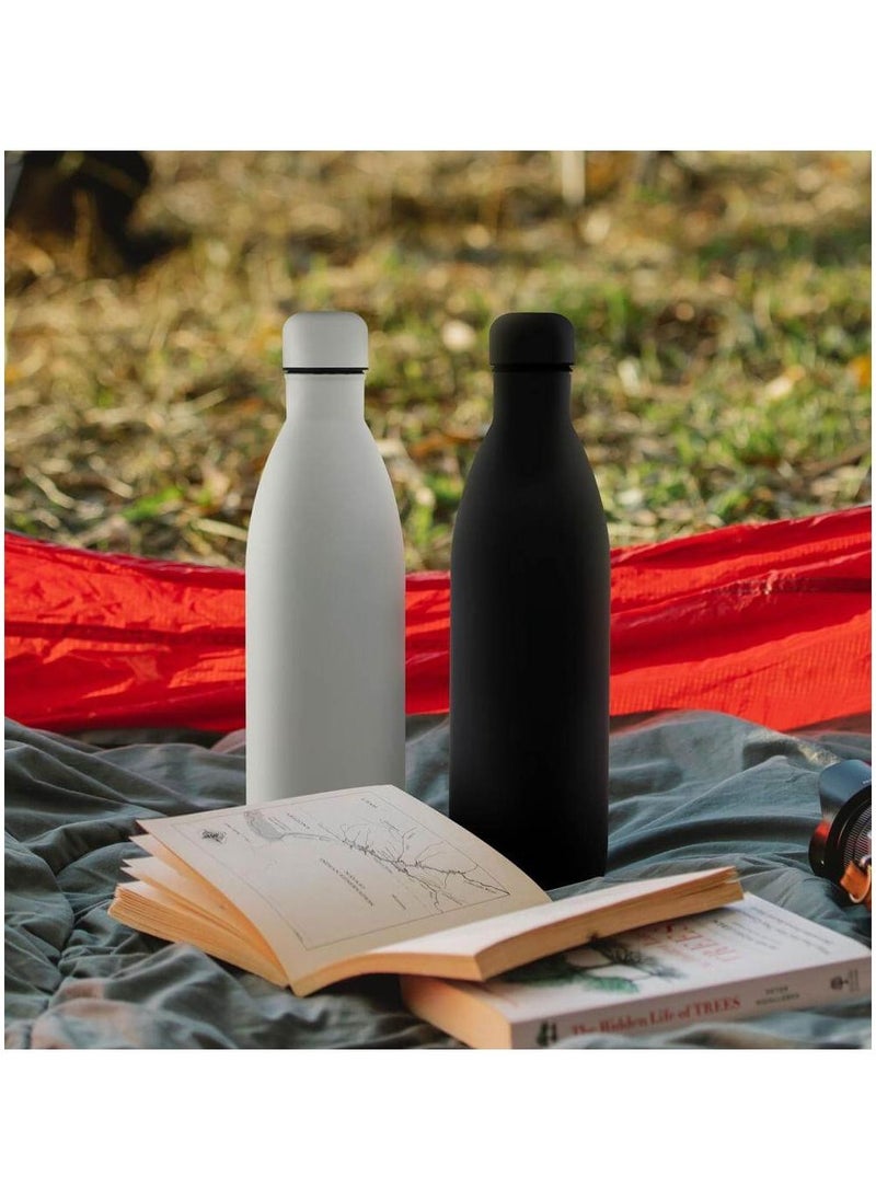 giftology - Water Bottle - Vacuum Insulated Water Bottle Double Layer Stainless Steel, Leak Proof water bottle with premium look 1 Liter (White) - Image 1