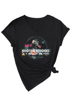 New MOTHERHOOD V-Neck Fashion Womens Tee 3812-Black (color picture)