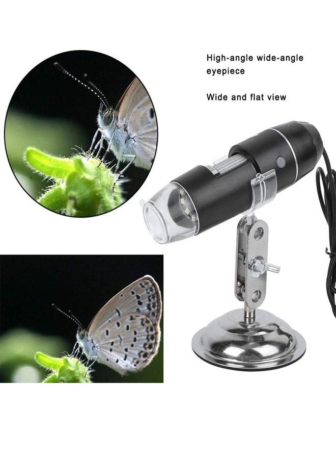 Generic - USB Microscope 0-800x Magnification 8 LED Digital Matte Pattern Microscope with Bracket Compatible for Vista Windows XP 7 8 10 Linux microscope - Image 1