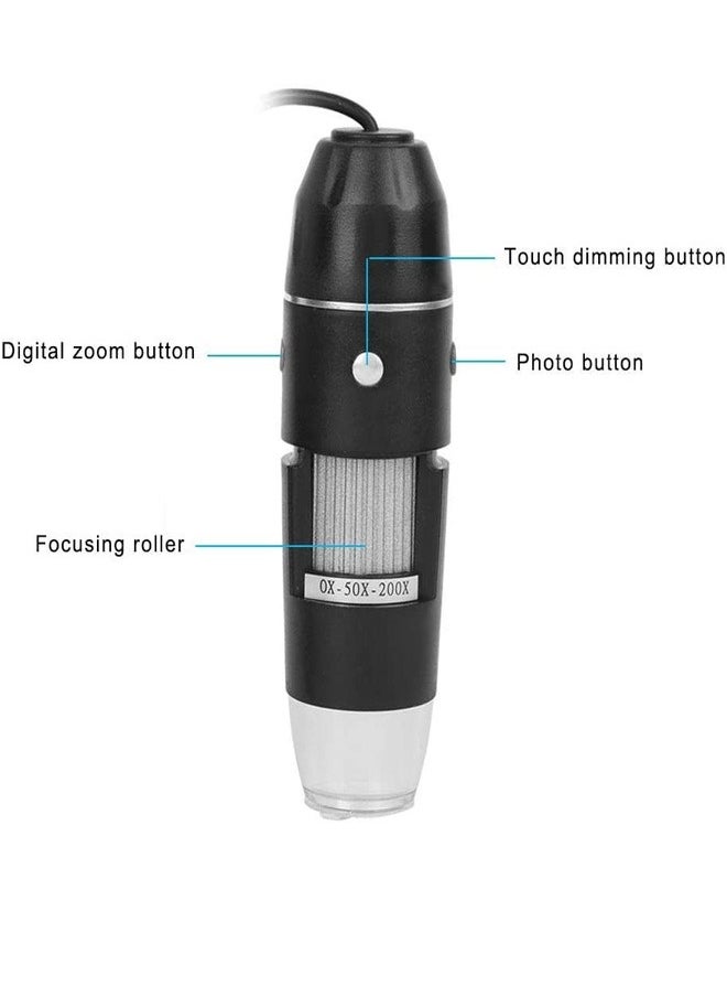 Generic - USB Microscope 0-800x Magnification 8 LED Digital Matte Pattern Microscope with Bracket Compatible for Vista Windows XP 7 8 10 Linux microscope - Image 1