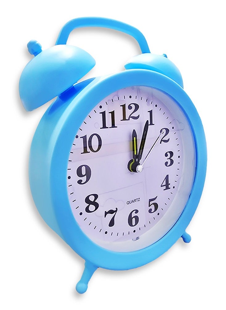 Generic Charming little cartoon alarm clock, cute office decor, special gift, bedroom decor, with creative classic design and cheerful blue color  - Image 2