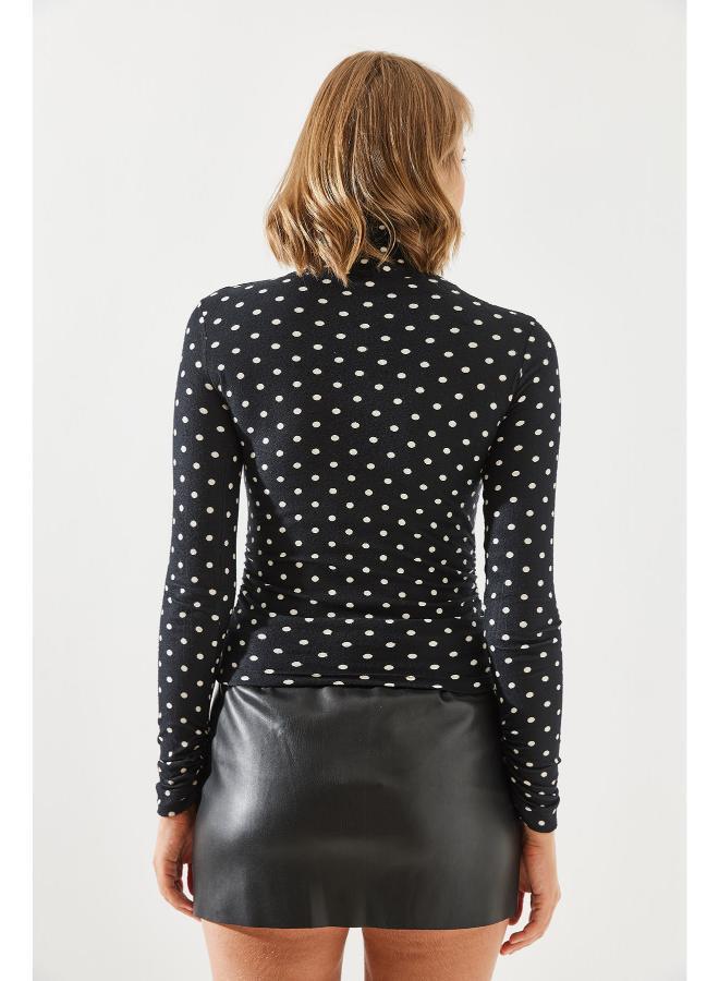 Ginger Mock Neck Polka Dot Top - Image 2