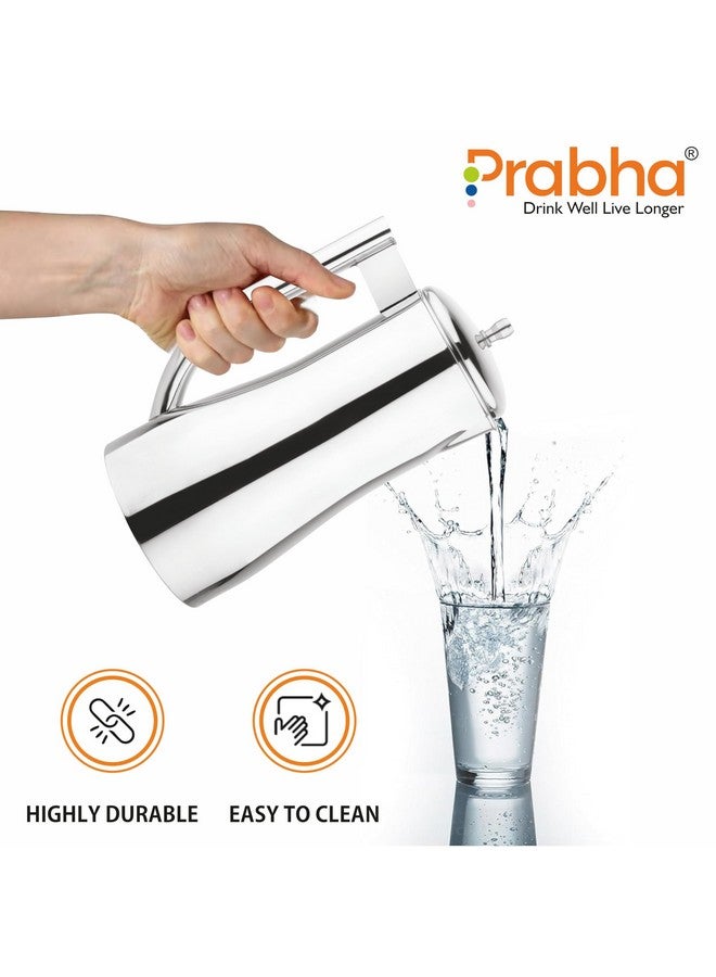 Prabha إبريق ماء دولفين من الفولاذ المقاوم للصدأ برابها - سعة 1900 مل، تصميم عصري للمنزل والمطبخ - Image 2