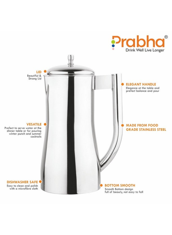 Prabha إبريق ماء دولفين من الفولاذ المقاوم للصدأ برابها - سعة 1900 مل، تصميم عصري للمنزل والمطبخ - Image 3