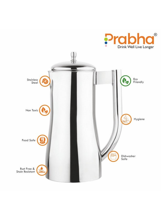 Prabha إبريق ماء دولفين من الفولاذ المقاوم للصدأ برابها - سعة 1900 مل، تصميم عصري للمنزل والمطبخ - Image 4