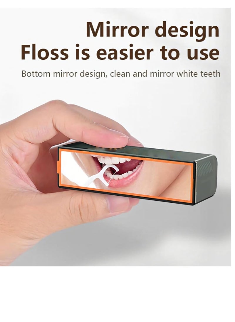 KASTWAVE - Dental Floss Travel Case with Mirror, Portable Travel Floss Dispenser for Teeth Cleaning, Essential Travel Accessories Dental Floss Holder for Dinners, Dating, Travel, Party (10 Picks) - Image 1