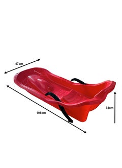 HEXAR Heavy Duty Outdoor Sports Plastic Skiing Boards Sled Luge Snow Grass Sand Board Ski Pad Snowboard With Rope For 2 People, Size - 108x47x34cm  - Image 2