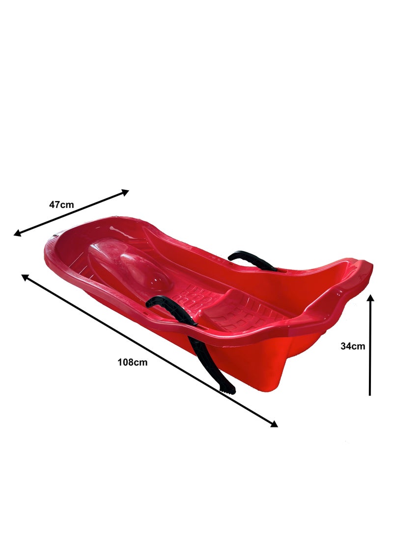 HEXAR Heavy Duty Outdoor Sports Plastic Skiing Boards Sled Luge Snow Grass Sand Board Ski Pad Snowboard With Rope For 2 People, Size - 108x47x34cm  - Image 2