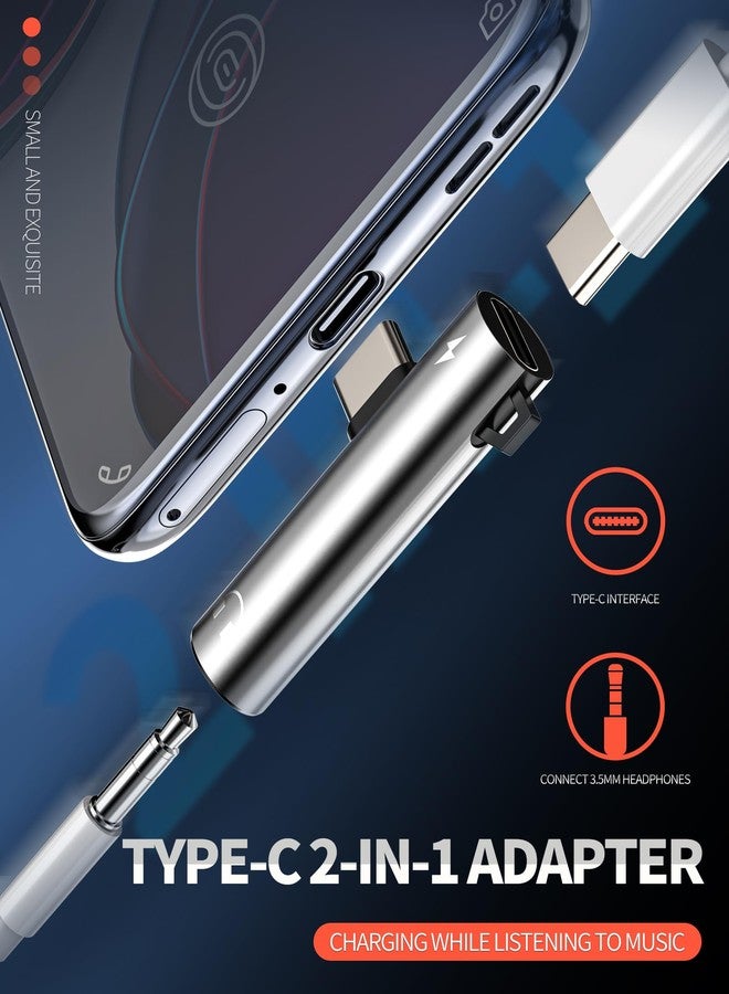 HOYULLI Hoyully USB-C to 3.5mm Headphone Jack Adapter, 2in1, Auxiliary, Compatible with Samsung, LG, Google Pixel, Huawei, Apple iPhone, iPad, Charging and Audio in One - Image 2