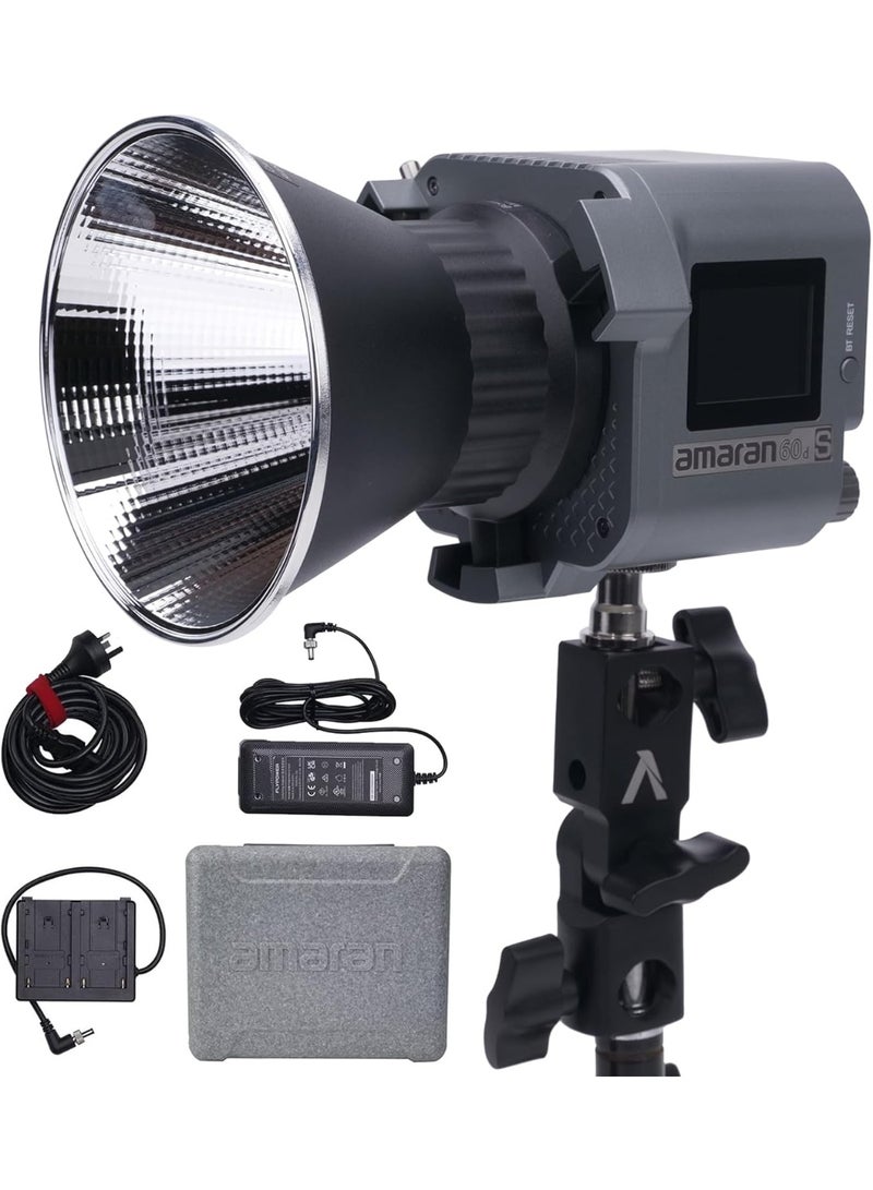 أبتشر ضوء LED نهاري أماران COB 60d S من أبرتشر – قوة 65 واط، 5600K، تبريد صامت، تركيب Bowens، تطبيق Sidus Link، تصميم مدمج للاستوديو والتصوير الخارجي - Image 1