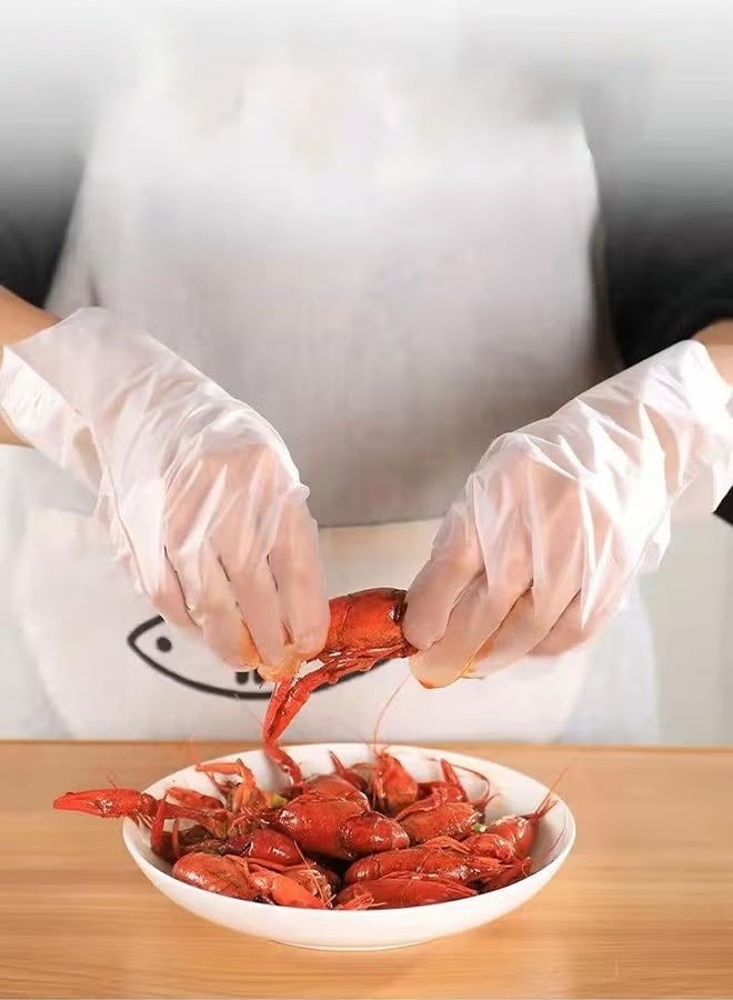 100-Piece Disposable Vinyl Hand Gloves , Disposable Gloves Clear M, Durable TPE Material Plastics Gloves, Multipurpose Waterproof Disposable Gloves Use for Food, Safety, Cleaning, Barber Shop, Garage - Image 3