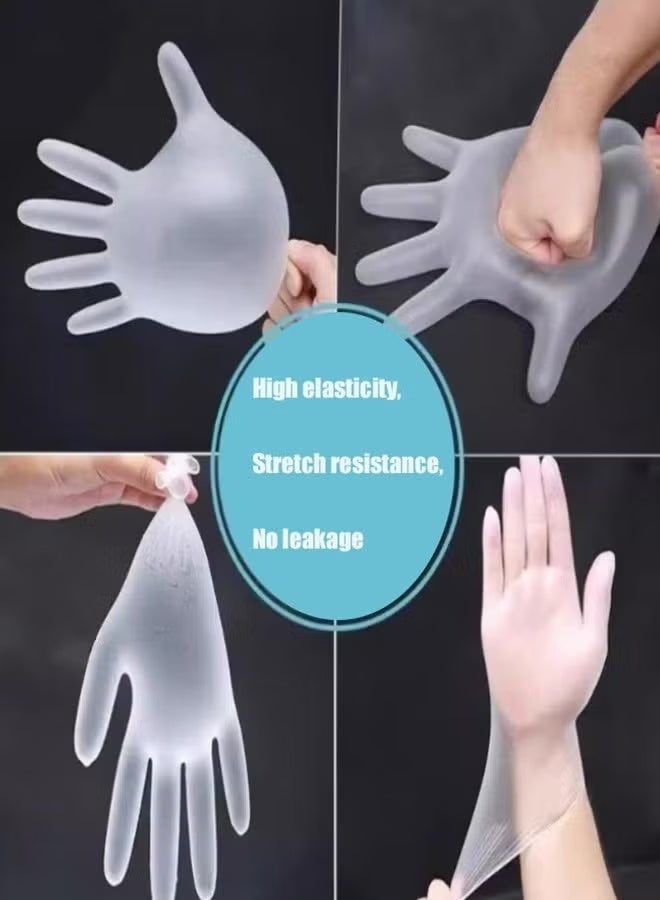 100-Piece Disposable Vinyl Hand Gloves , Disposable Gloves Clear M, Durable TPE Material Plastics Gloves, Multipurpose Waterproof Disposable Gloves Use for Food, Safety, Cleaning, Barber Shop, Garage - Image 5