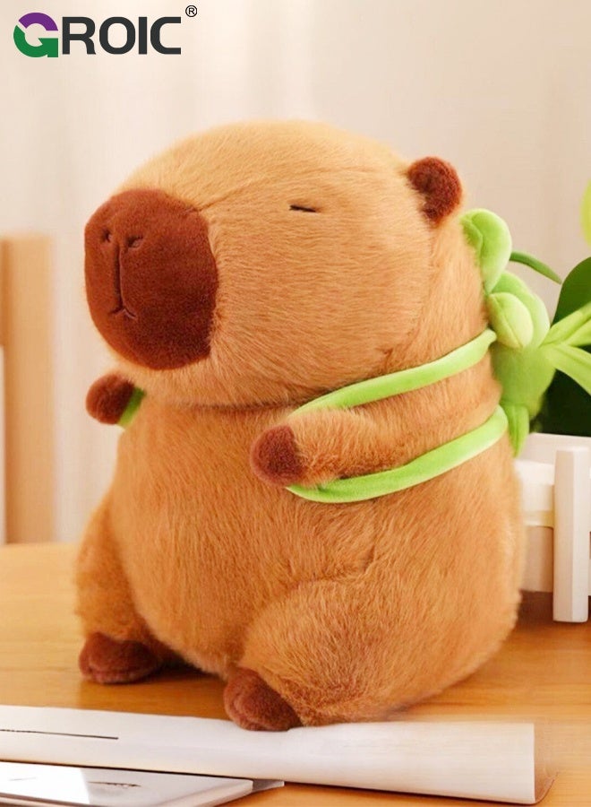 GROIC Cute Capybara Plush with Turtle Backpack, 9 inch Kawaii Capybara Stuffed Animal Soft Doll Capybara Toys, Turtle Backpack Capybara Toy Hugging Gifts for Kids - Image 5