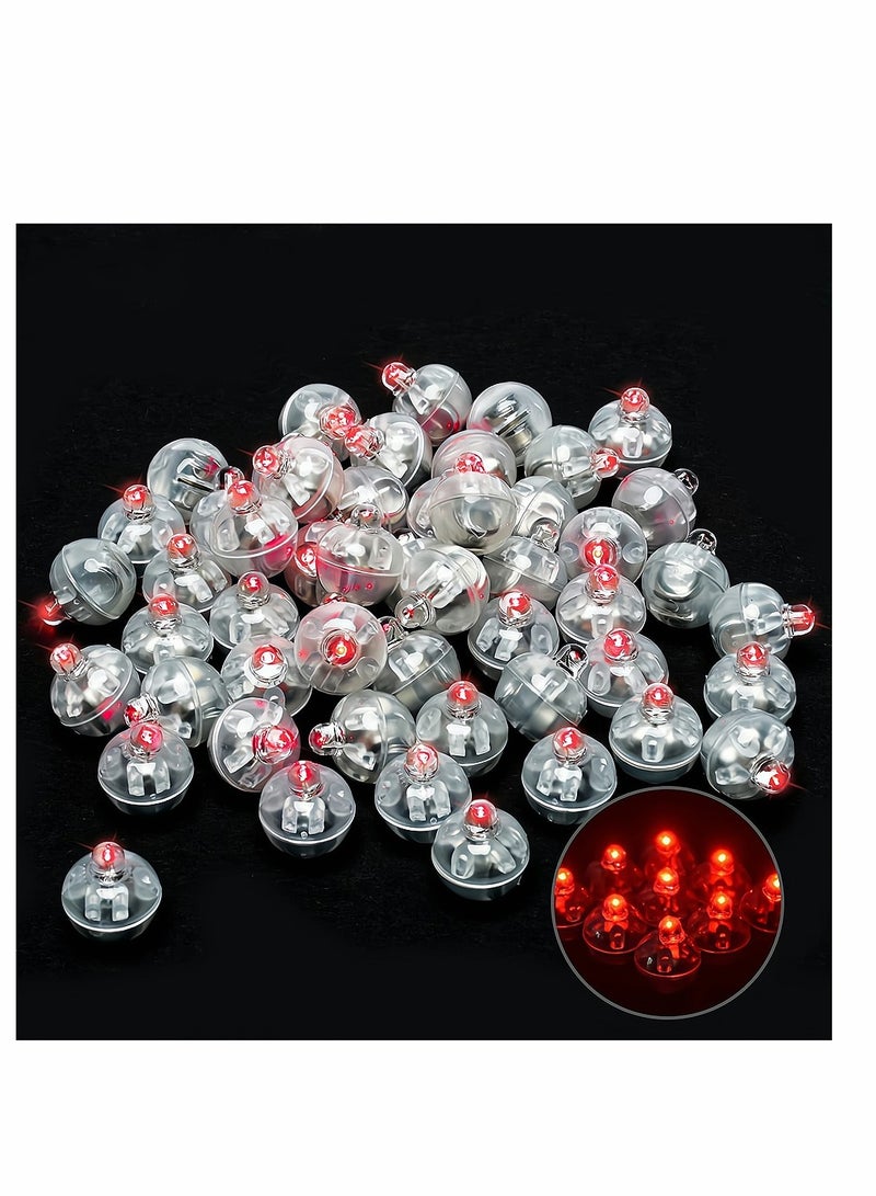Mini Round LED Balloon Light, Long Standby Time Ball Balloon Lights, Decorative Lights for Paper Lantern Balloon Light Party Wedding Decoration Party Birthday Festival, Red, 100PCS