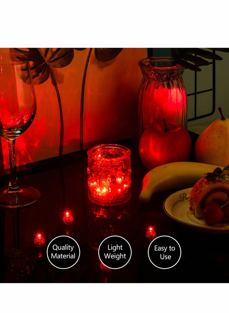 Mini Round LED Balloon Light, Long Standby Time Ball Balloon Lights, Decorative Lights for Paper Lantern Balloon Light Party Wedding Decoration Party Birthday Festival, Red, 100PCS