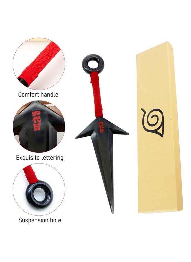Zibuyu Zibuyu Naruto Kunai Cosplay Accessories Uchiha Itachi Cosplay Prop Pvc Kunai Japanese Ninja Training Tool Anime Merchandise Naruto (10.43 Inch) - Black  - Image 4