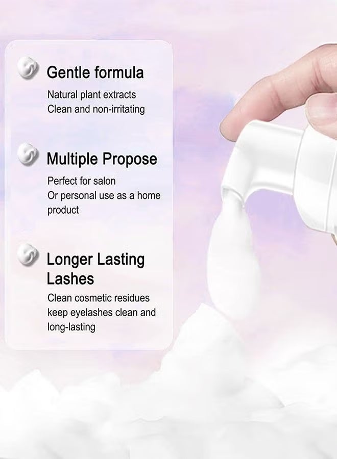 Shampoo 60ml Eyelash Extension Cleansing Mousse, Eyelash Foam Cleanser/Safe and Gentle Non-irritating for Sensitive People/Removes Makeup Residue and Mascara/Salon Use and Home Care - Image 2