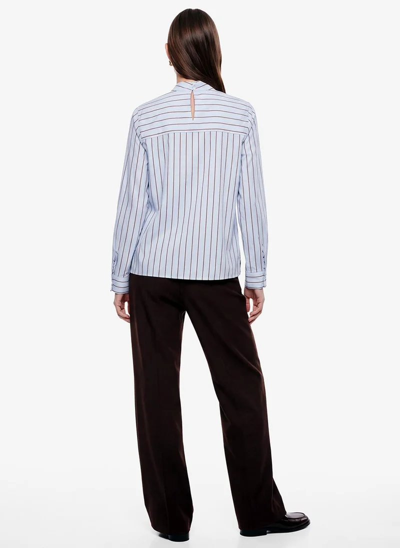 كوتون Striped Poplin Shirt