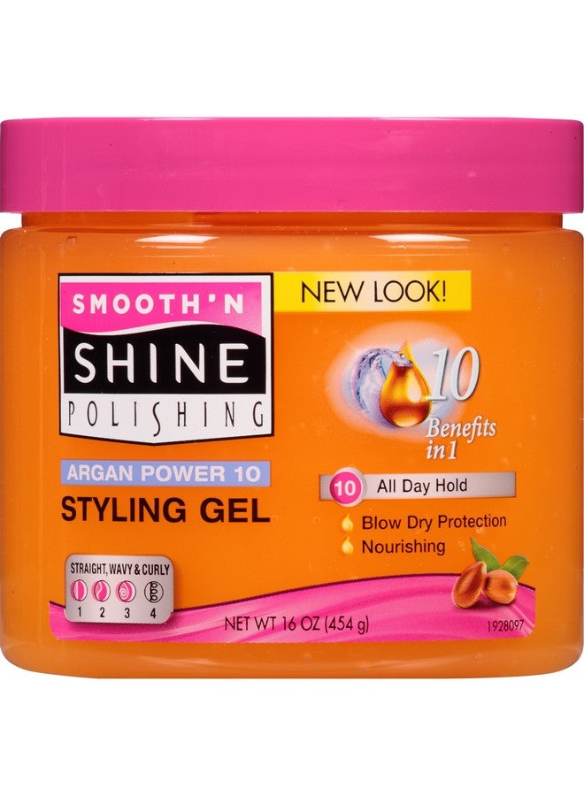 Smooth N Shine Argan Power 10 Nourishing Styling Gel, 16 Ounce - Image 1