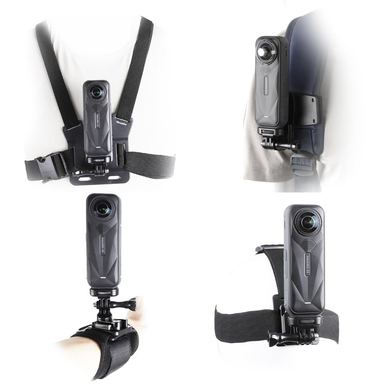 PELLKING Accessories Kit for Insta 360 X5 X4 X3 X2, Chest Mount Head Strap Harness Backpack Clip Holder Wrist Strap, 360Â°Rotating Adapter + Quick Release for Insta360 One X5 X4 X3 Camera Accessory Bundle - Image 1