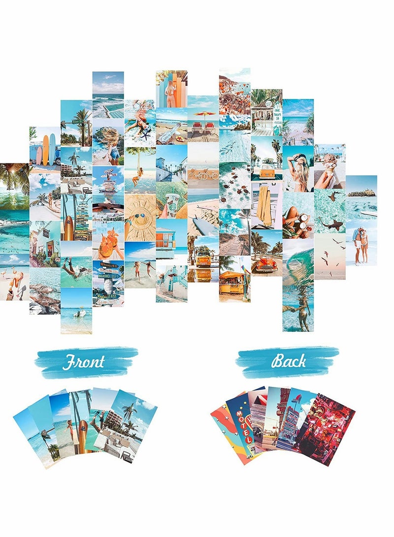 Luckam 50 Pcs Double Sided Wall Collage Kit Aesthetic Room Decor Posters Pictures for Bedroom Teen Girls Fashion Fresh Retro 4 x 6 Inch - Image 5